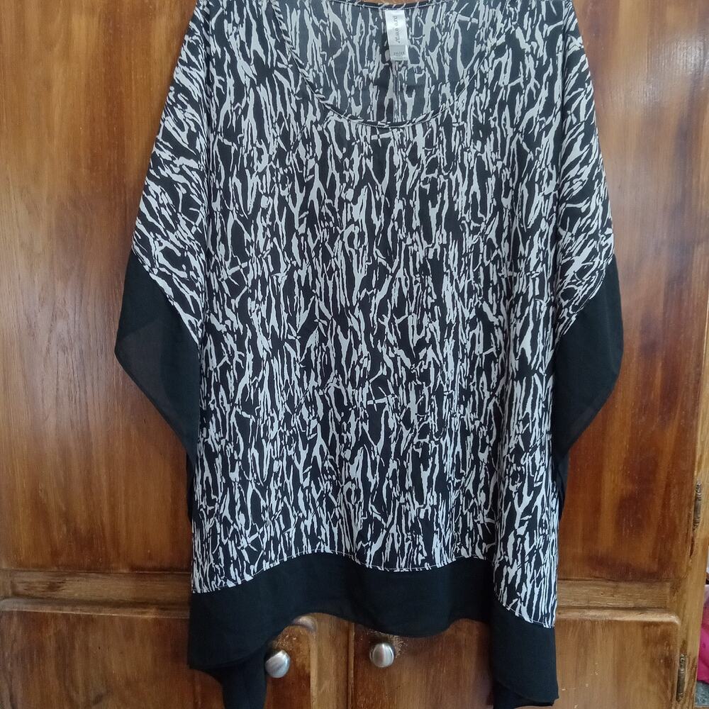 Pure Energy Plus Size 2x 3x Pull Over Boxy Flowy Top Summer Vacation Beach Flaw